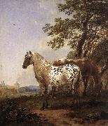 BERCHEM, Nicolaes Landscape with Two Horses oil painting artist